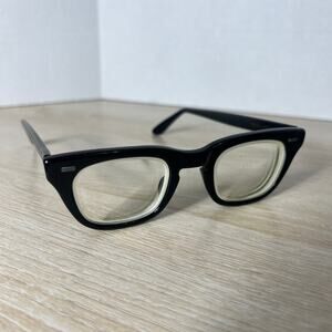 Vintage ROMCO USS 4 3/4 - 6 Black Eyeglasses Frames Military USA 44-22